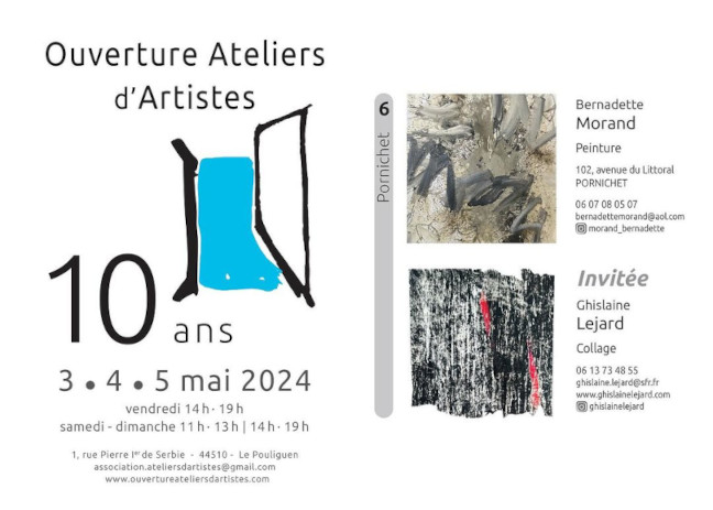 Ouverture atelier d'artiste Bernadette Morand 2024